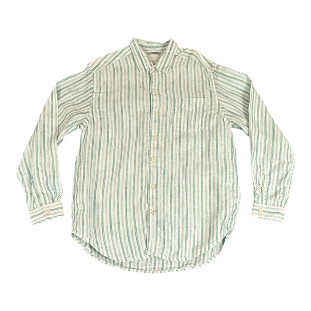 Tommy Bahama Plaid Shirt Mens M Green Tan Tencel Cotton Long Sleeve Button Down